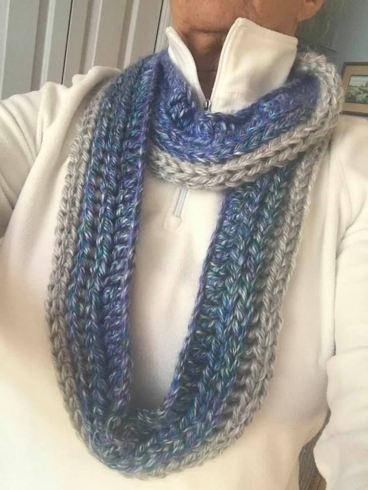 Infinity Scarf - Blue & Grey 2